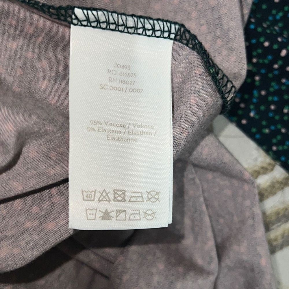 NEW Boden Abigail Jersey Dress Long Sleeve Mini Polka Dots Gathered Waist sz 16 - Picture 5 of 9